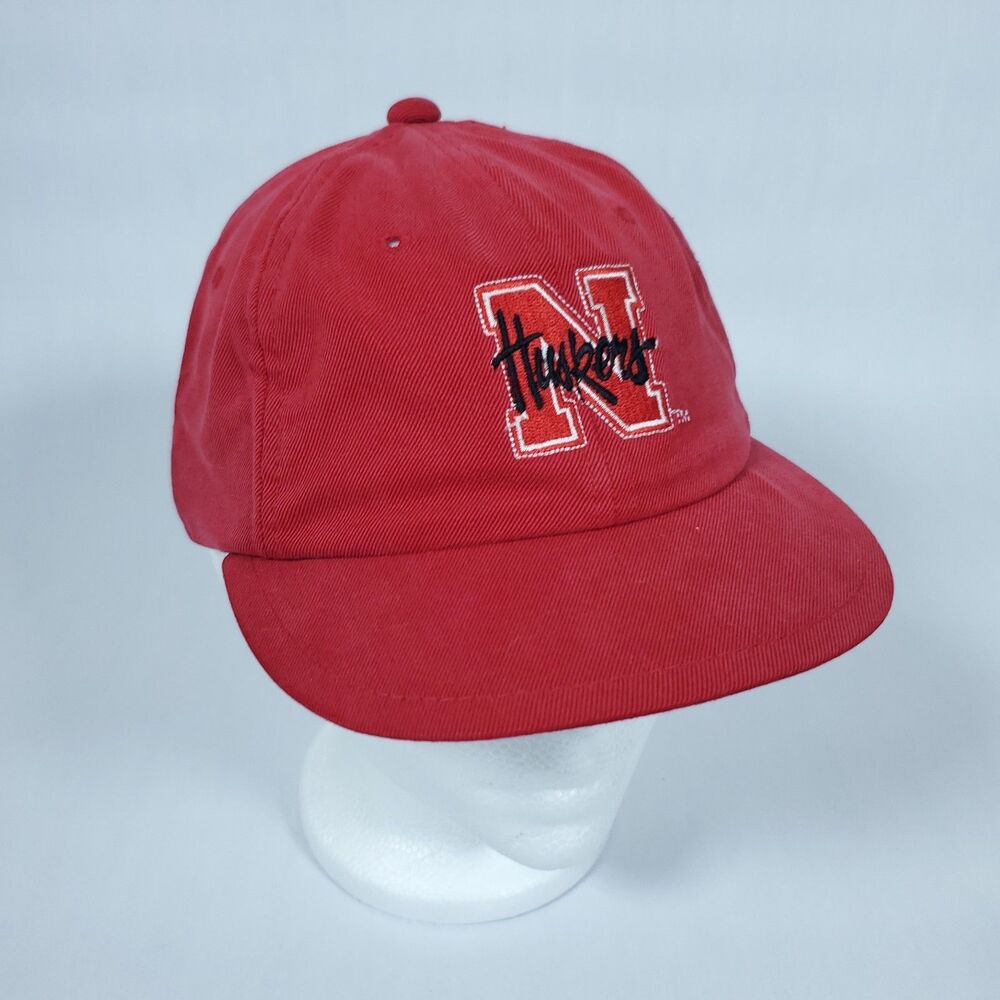 Nebraska Cornhuskers Hat Cap Strap Back Mens Red Black Huskers Football NCAA